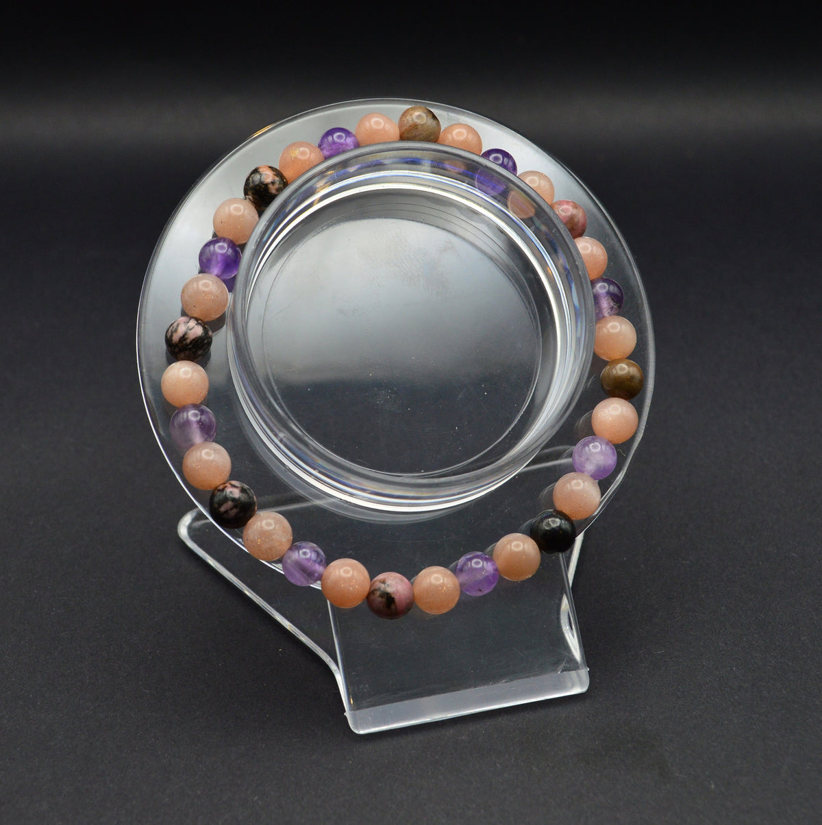 Amethyst, Peach Moonstone & Rhodonite