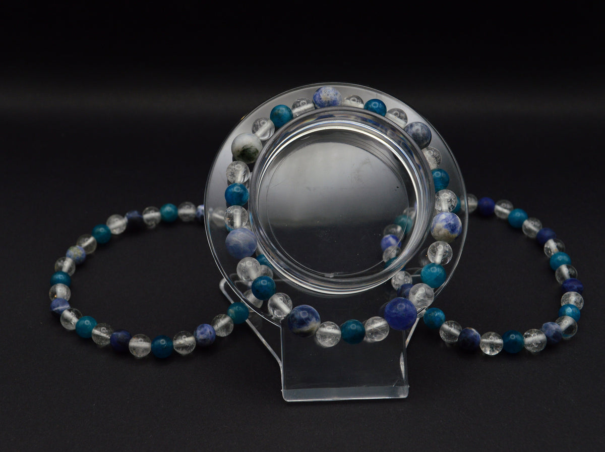 Blue Apatite, Clear Quartz & Sodalite