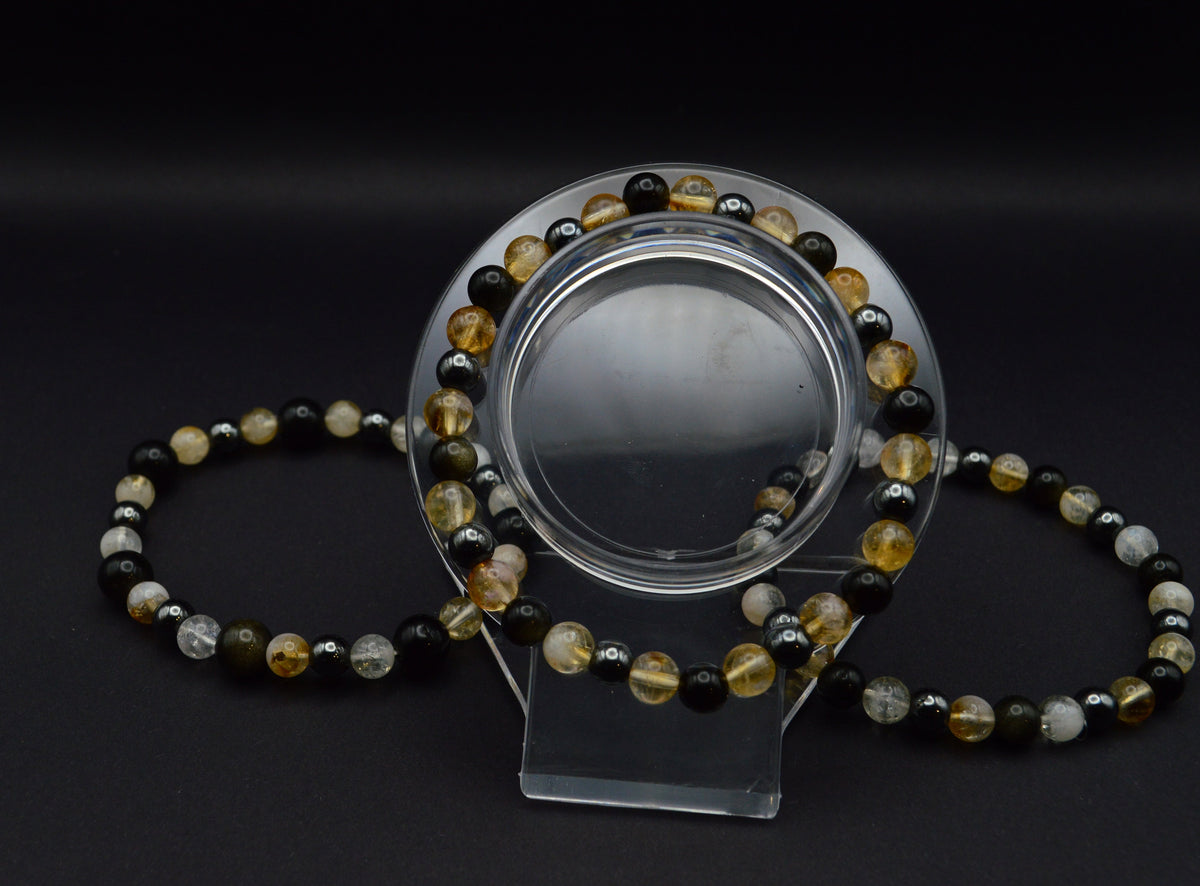 Citrine, Hematite & Obsidian