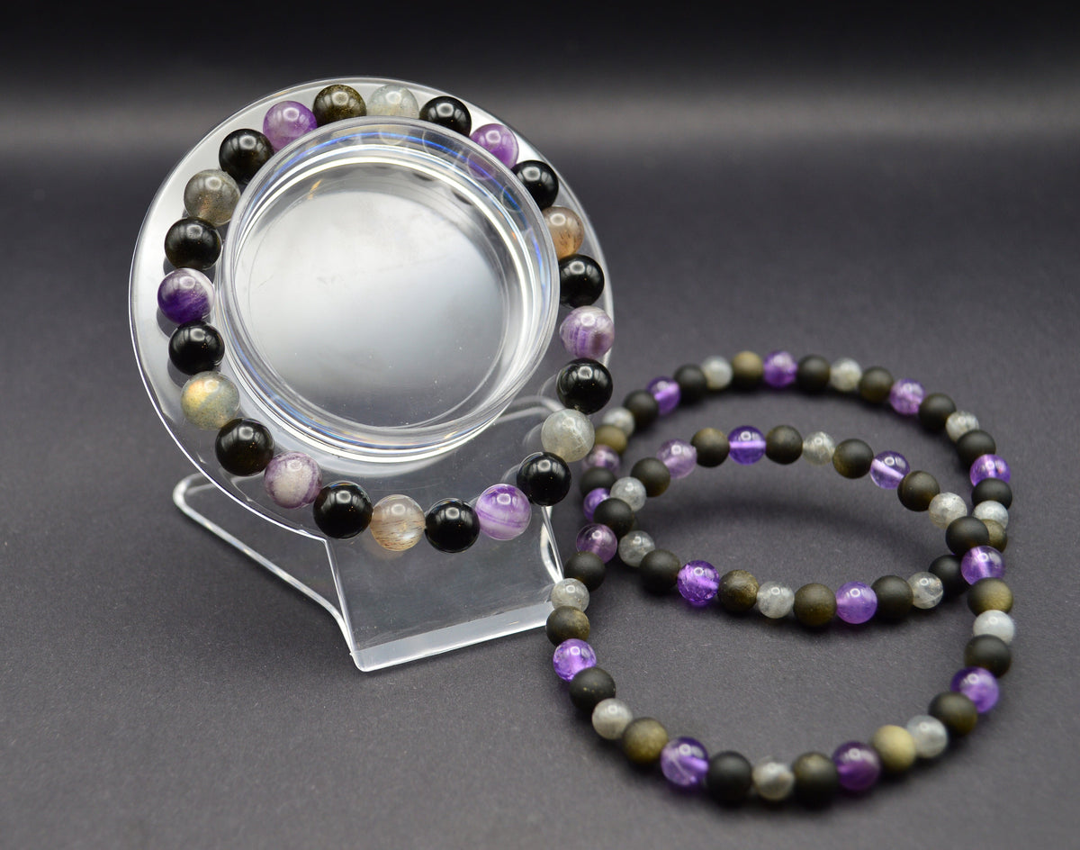 Amethyst, Labradorite & Obsidian