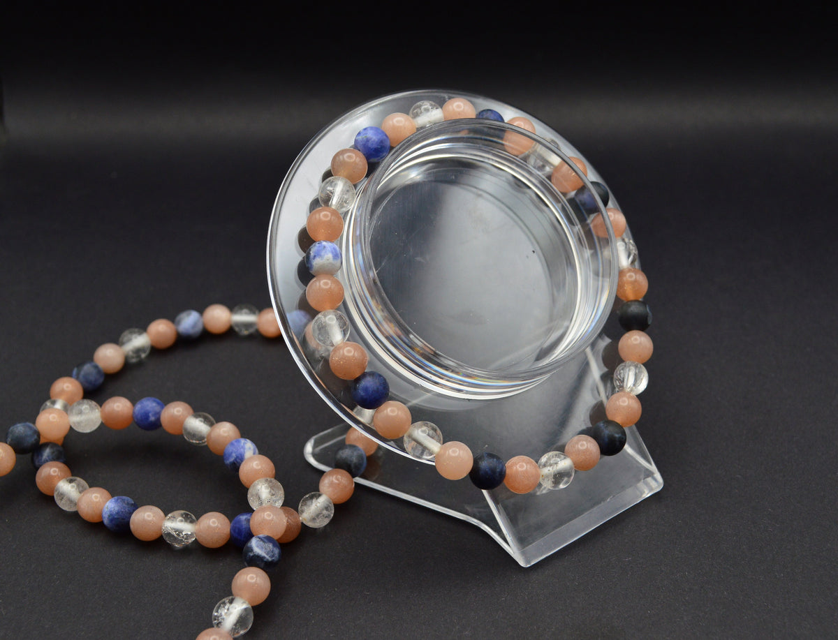 Clear Quartz, Peach Moonstone & Sodalite
