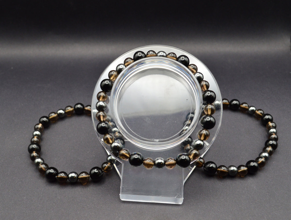 Hematite, Black Onyx & Smoky Quartz