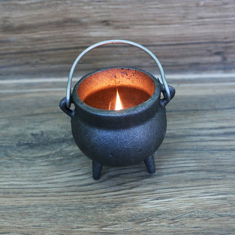 Mini Cast Iron Cauldron with Lid | 3.5-Inch Ritual Cauldron