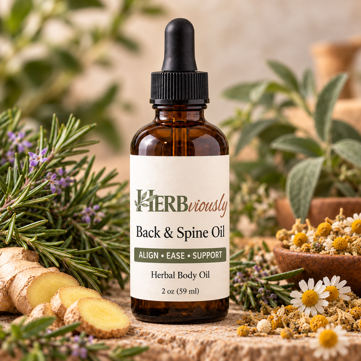 Back & Spine Dry Body Oil | Lightweight Botanical Oil for Targeted Comfort & Daily Recovery