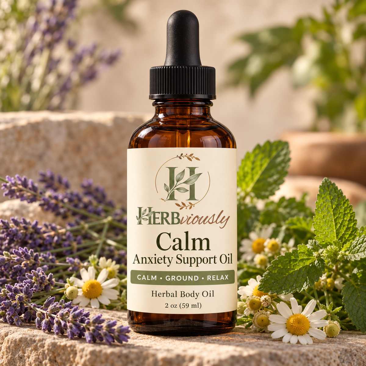 Calm Blend (Stress & Relaxation) Body Oil | Lightweight Botanical Oil
