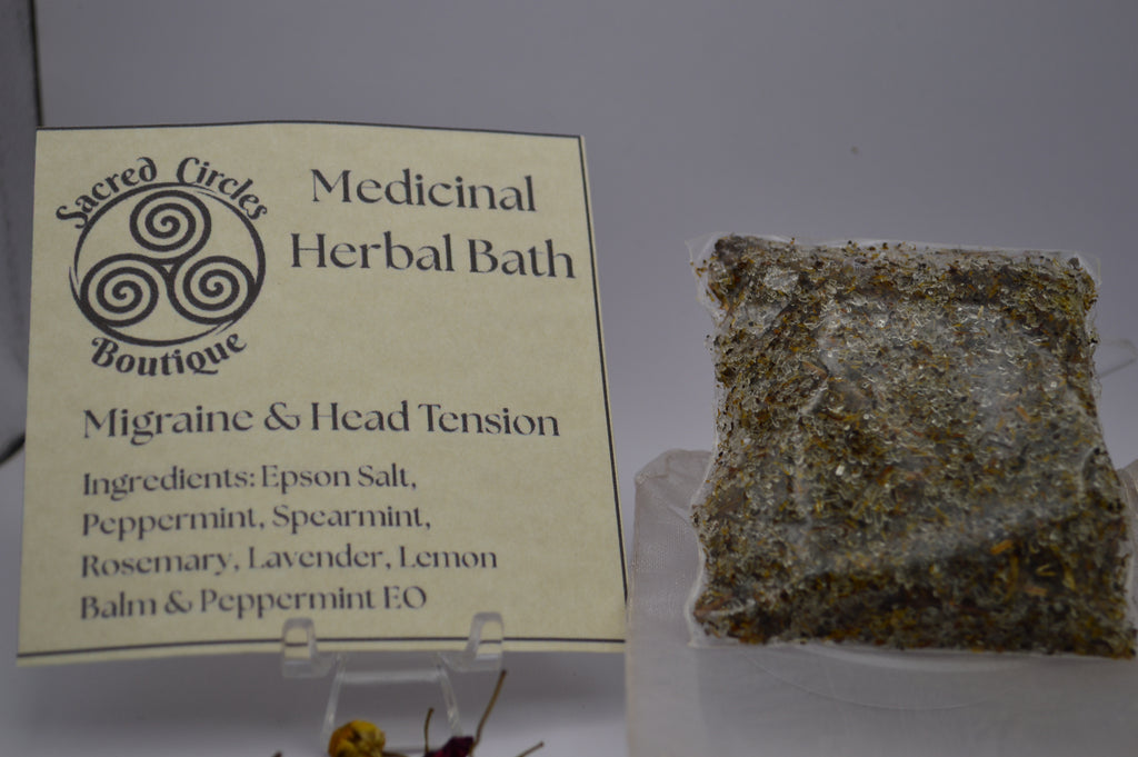 Head & Temple Blend Bath Soak | Herbal Epsom Salt Soak