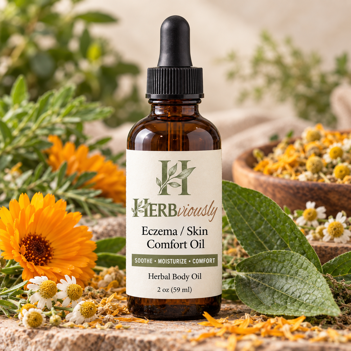 Skin Restore (Eczema) Body Oil | Lightweight Botanical Oil for Dry Skin