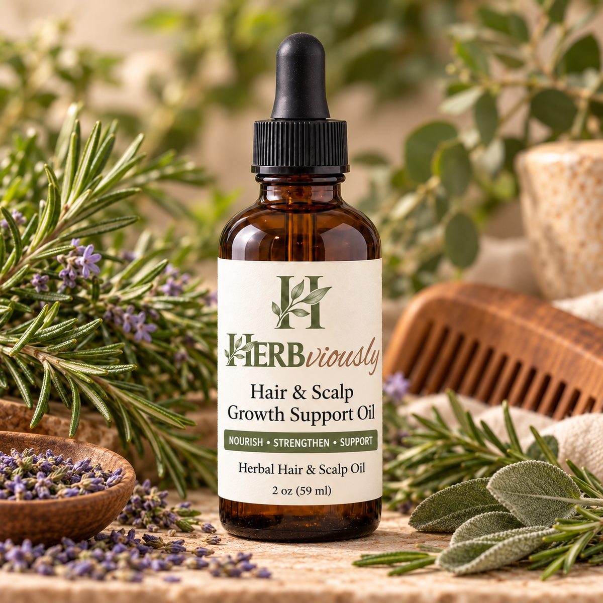 Scalp & Hair Growth Support Oil | Herbal Scalp Serum