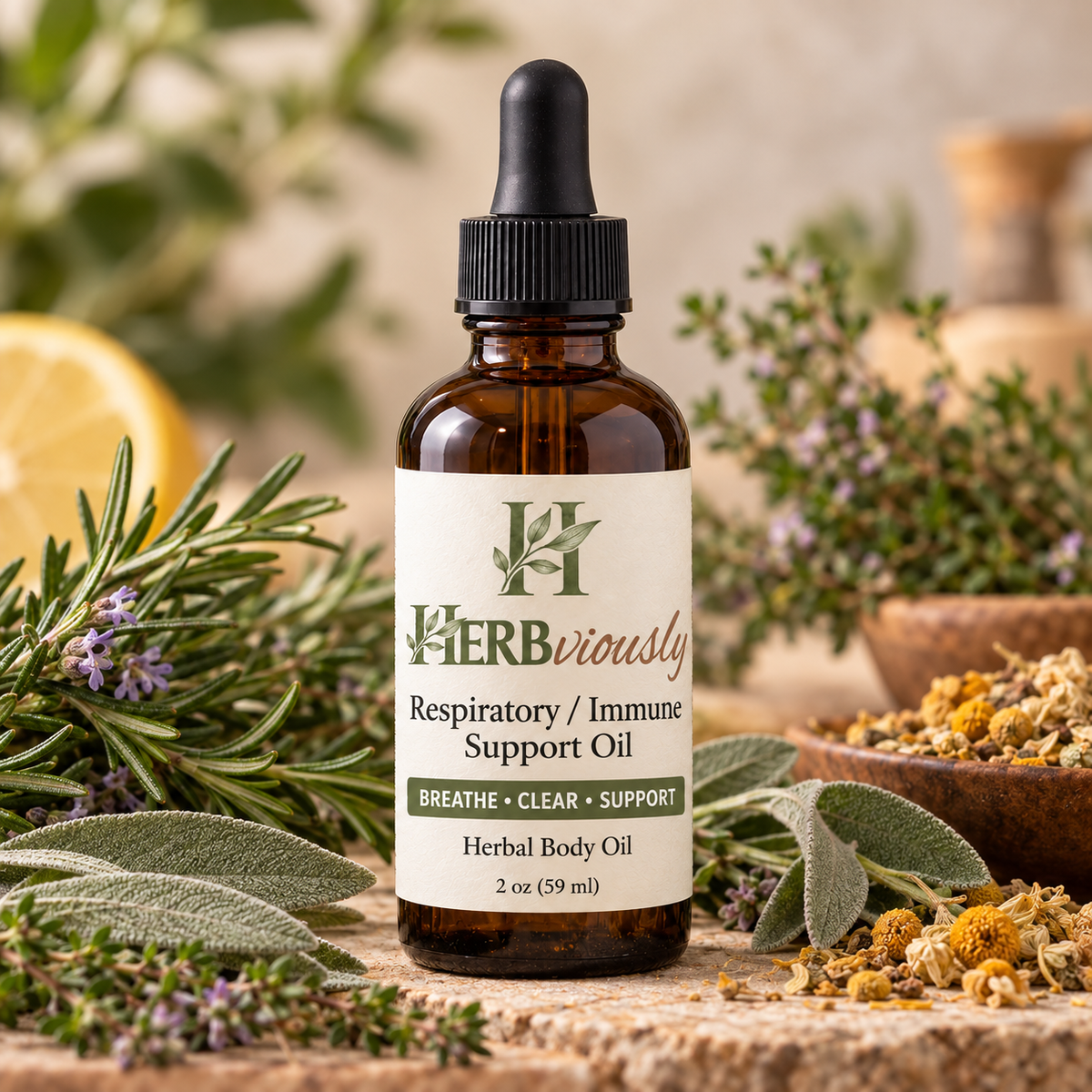 Deep Breath (Respiratory) Body Oil | Lightweight Botanical Oil