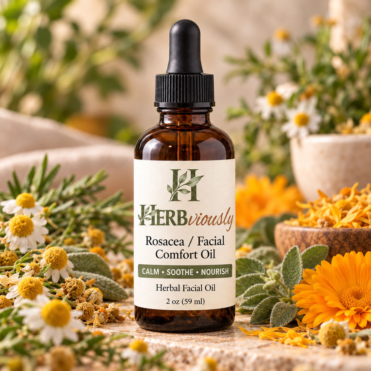 Calm Complexion (Rosacea) Body Oil | Lightweight Botanical Oil for Sensitive Skin