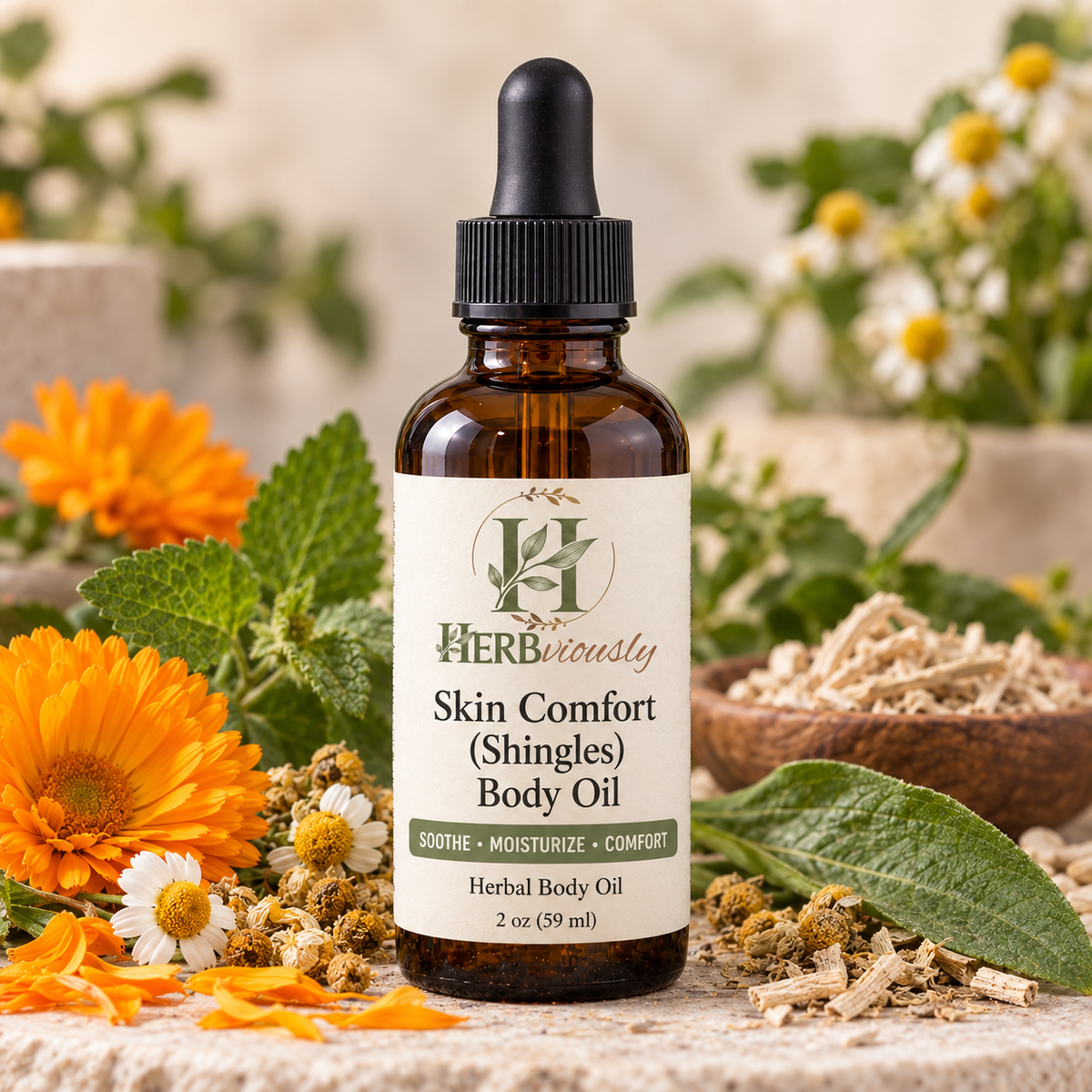 Skin Comfort (Shingles) Body Oil | Lightweight Botanical Oil for Sensitive Skin