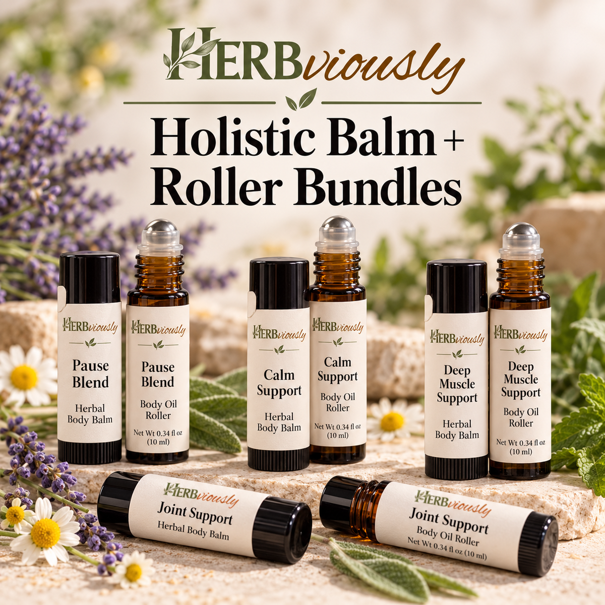 Holistic Balm & Roller Bundle