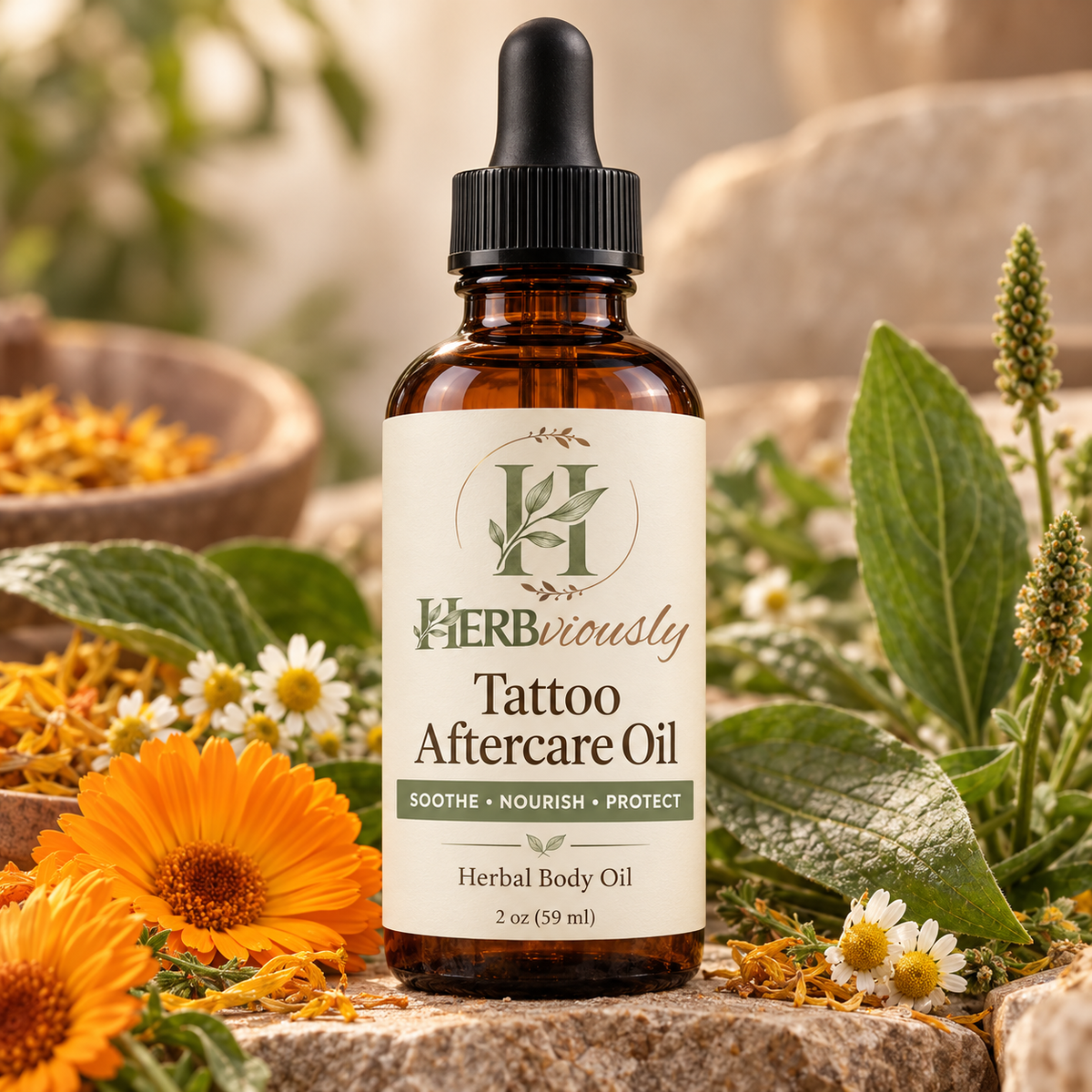 Tattoo Aftercare Oil | Lightweight Botanical Oil for Tattooed Skin